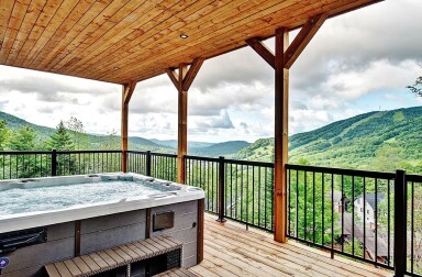 Canada, Design D'intérieur, Baignoire, Paysage, Bain À Remous, Véranda, Bois