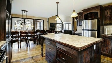 Canada, Intérieur, Design D'intérieur, Cuisine, Bois, Salle À Manger, Îlot De Cuisine