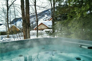 Chalet, Baignoire, Bain À Remous, Abri, Arbre, Végétation, Logement