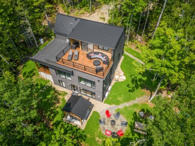 Québec, Bâtiment, Extérieur, Vue Aérienne, Logement, Végétation, Bois
