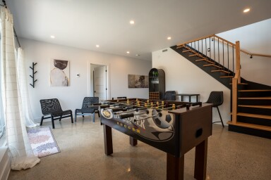 Québec, Intérieur, Salon, Design D'intérieur, Escalier, Chaise, Table