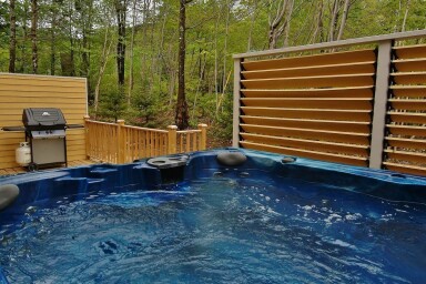 Cottage, Hot Tub, Tub, Indoors, Interior Design, Backyard, Yard