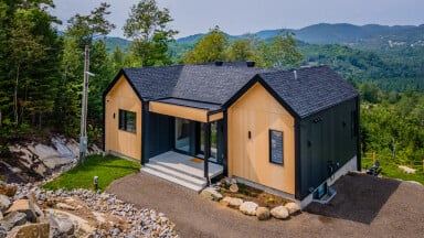 Québec, Logement, Extérieur, Abri, Maison, Poteau Électrique, Paysage
