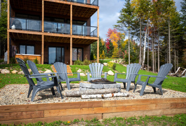 Québec, Cour Arrière, Chaise, Patio, Design D'intérieur, Paysage, Bois