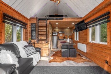 Québec, Intérieur, Design D'intérieur, Bois Dur, Bois, Bois Teinté, Salon