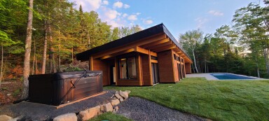 Chalet, Logement, Design D'intérieur, Maison, Baignoire, Bain À Remous, Cabine