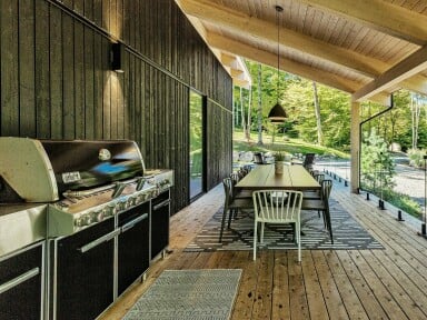 Canada, Design D'intérieur, Paysage, Bois, Chaise, Lampe, Tapis