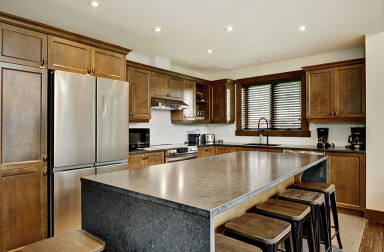 Chalet, Intérieur, Design D'intérieur, Cuisine, Réfrigérateur, Bois, Meubles