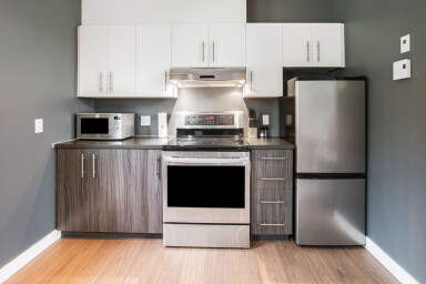 Cottage, Indoors, Interior Design, Device, Refrigerator, Kitchen, Microwave