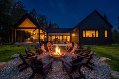 Canada, Flame, Backyard, Bonfire, Housing, Person, House