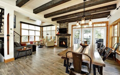 Québec, Interior Design, Wood, Dining Room, Hardwood, Fireplace, Home Decor