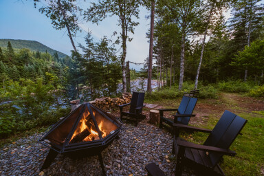 Québec, Extérieur, Paysage, Arbre, Flamme, Chaise, Végétation