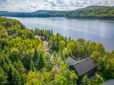 Canada, Nature, Plein Air, Paysage, Arbre, Sapin, Bâtiment