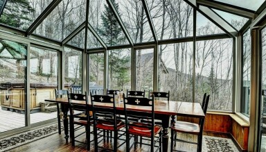 Cottage, Dining Room, Dining Table, Interior Design, Chair, Scenery, Window