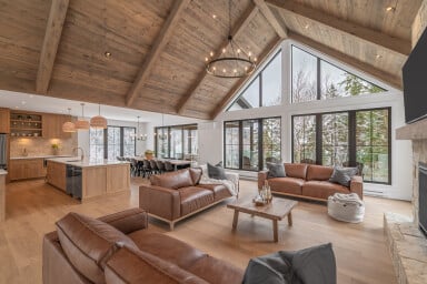Québec, Design D'intérieur, Salon, Bois, Bois Franc, Revêtement De Sol, Canapé