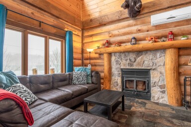 Nature,, Indoors, Interior Design, Fireplace, Wood Panels, Stained Wood, Wood