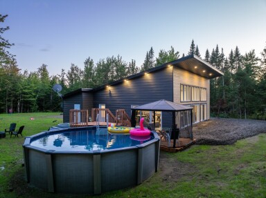 Canada, Design D'intérieur, Chaise, Jardin, Baignoire, Bain À Remous, Paysage