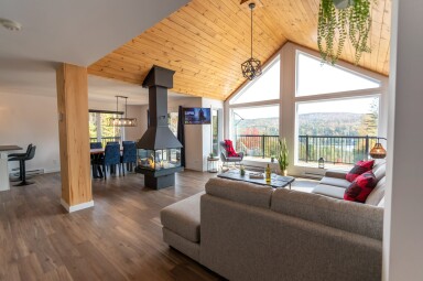 Québec, Design D'intérieur, Salon, Bois, Bois Franc, Canapé, Revêtement De Sol