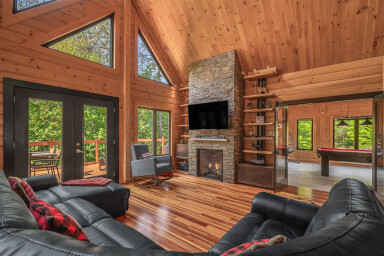 Nature,, Interior Design, Wood, Hardwood, Living Room, Stained Wood, Fireplace