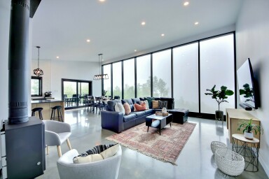 Chalet, Décoration D'intérieur, Intérieur, Salon, Lampe, Plante, Foyer
