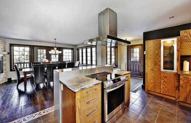 Québec, Indoors, Interior Design, Kitchen, Wood, Floor, Flooring