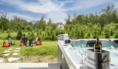 Cottage, Nature, Outdoors, Scenery, Tub, Hot Tub, Chair