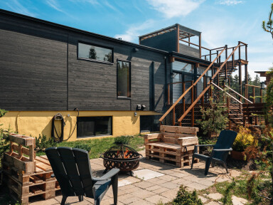 Canada, Design D'intérieur, Cour Arrière, Logement, Patio, Chaise, Escalier