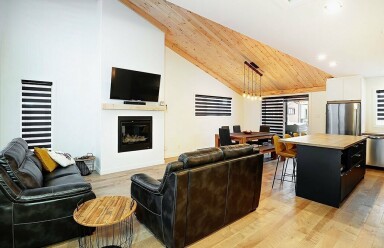 Canada, Design D'intérieur, Bois, Salon, Écran, Moniteur, Décoration D'intérieur