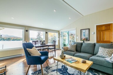 Cottage, Home Decor, Interior Design, Table, Couch, Living Room, Chair