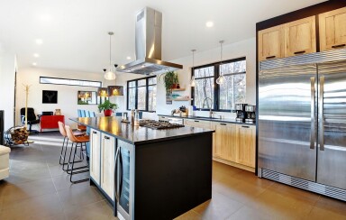 Nature,, Indoors, Interior Design, Kitchen, Kitchen Island, Refrigerator, Home Decor