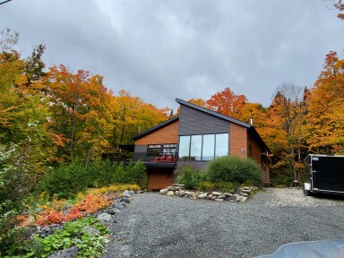 Québec, Abri, Gravier, Route, Arbre, Feuille, Cabane