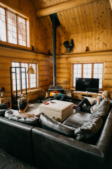 Nature,, Indoors, Interior Design, Chicken, Living Room, Wood, Person