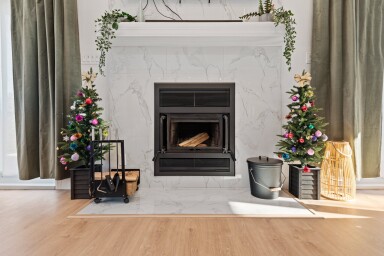 Cottage, Fireplace, Indoors, Christmas, Christmas Decorations, Festival