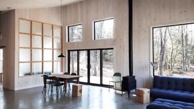 Canada, Intérieur, Design D'intérieur, Panneaux De Bois, Chaise, Bureau, Lampe