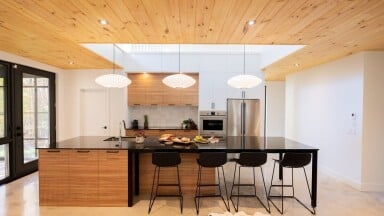 Canada, Intérieur, Design D'intérieur, Cuisine, Bois, Panneaux De Bois, Îlot De Cuisine