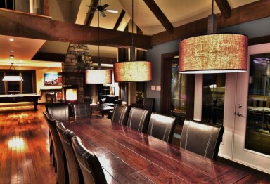 Nature,, Interior Design, Dining Room, Dining Table, Wood, Hardwood, Lamp
